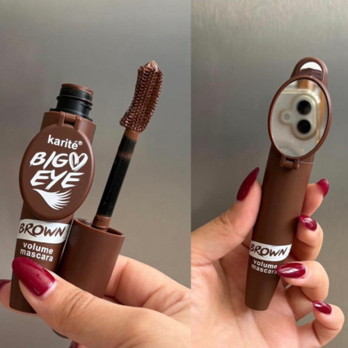 ریمل قهوه ای آینه دار با فرچه خاص بلند کننده و حجم دهنده مژه ترند اینستاگرام